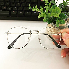 Gọng kính cận, Kính giả cận vintage Kim loại cho Nam và Nữ + Tặng Tuavit Kính Xinh Mini đa năng
