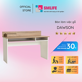 Bàn gỗ làm việc hiện đại SMLIFE Dawson | Gỗ MDF dày 17mm chống ẩm | D135xR60xC90cm