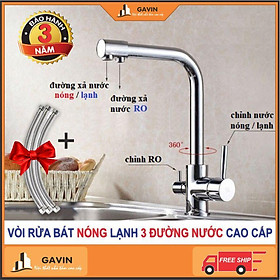 Vòi rửa bát 3 đường nước nóng lạnh - RO - vòi rửa bát cao cấp 