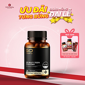 Viên uống cho tuổi teen nhập khẩu chính hãng New Zealand GO MULTI TEEN EVERYDAY (30 viên) bổ sung 32 vitamin, khoáng chất và một số dưỡng chất hỗ trợ duy trì và tăng cường sức khỏe cho trẻ ở tuổi tăng trưởng, tuổi dậy thì