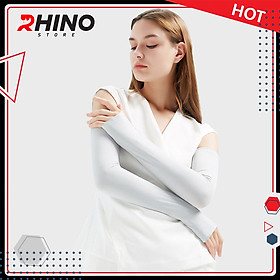 Găng tay băng lụa xỏ ngón chống nắng Rhino S102, tất tay nam nữ, chống tia UV, chống bụi, UPF50+, Hàng chính hãng