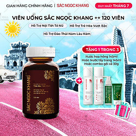Viên uống Sắc Ngọc Khang ++ (120 viên) giúp trẻ hóa Làn da làm mờ sạm nám tàn nhang hiệu quả, tăng cường tính đàn hồi cho làn da, hỗ trợ cải thiện và phục hồi da bị lão hóa vượt trội