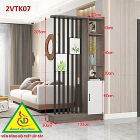 Tủ kệ trang trí kiêm vách ngăn phòng khách , nhà bếp 2VTK07 - Nội thất lắp ráp Viendong Adv