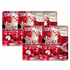 Combo 5 Mặt nạ dưỡng trắng da chống lão hóa chiết xuất lựu 3W Clinic Fresh Pomegranate Mask Sheet 23ml x 5