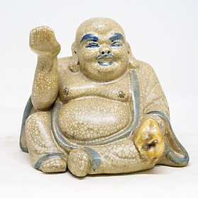 Tượng Phật Di Lặc ngồi bằng men rạn gốm sứ Bát Tràng