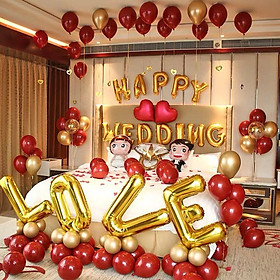 Mua Set trang trí phòng cưới️️Happy Wedding PC002 (Tặng kèm bơm tay + keo dán bóng)