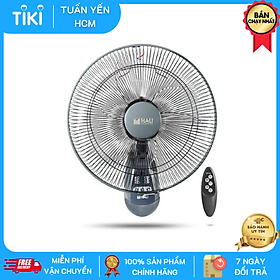 Quạt treo tường Hali (CÓ REMOTE) TR-1 (Hàng chính hãng) - Màu xám