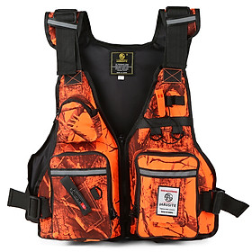 Multi-Pockets Fly Fishing Jacket Buoyancy Vest with Water Bottle Holder for Kayaking Sailing Boating Water Sports