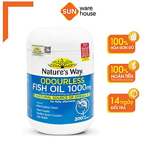 Viên Uống Dầu Cá Nature’s Way Odourless Fish Oil Tăng Cường Sức Khoẻ Tự Nhiên Không Mùi 1000mg