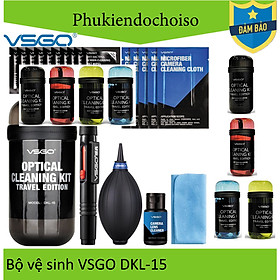 Bộ dụng cụ làm sạch ống kính máy ảnh VSGO Travel Edition DKL-15, nhiều màu