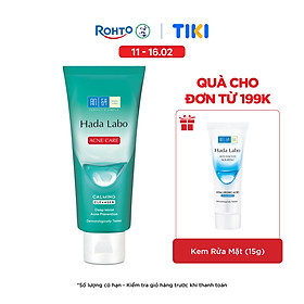 Sữa rửa mặt Hada Labo cho da dầu mụn, da nhạy cảm Hada Labo Acne Care Calming Cleanser 80g