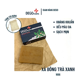 Xà Bông Thiên Nhiên Trà Xanh DEGO PHARMA 100G - Giảm Mụn Mát Da & Dưỡng Da Mịn Màng