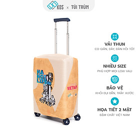 Hình ảnh Túi trùm Vali du lịch cao cấp hình Bia Hơi Hà Nội - Vải thun co giãn 4 chiều chống trầy xước