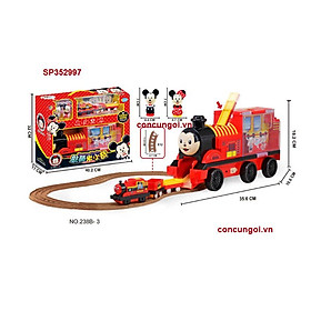 Hộp ray xe lửa chuột Mickey 2con , 1xe lớn 3 toa 12 ray , 238B-3 (hộp)- SP352997