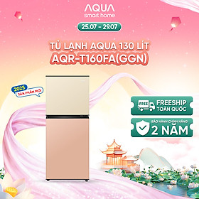Mua  SẢN PHẨM MỚI 2025  Tủ lạnh AQUA 130 lít ngăn đá trên AQR-T160FA(GGN) - Màu Be hồng - Freeship toàn quốc - Bảo hành 2 năm - Hàng chính hãng