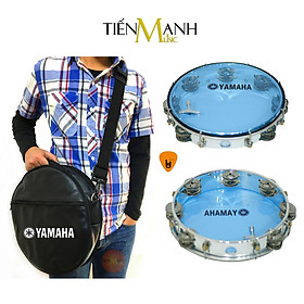 Mua Combo Trống Lắc Tay Và Bao Đựng Lục Lạc Gõ Bo Tambourine Yamaha MT6-102B (Xanh) - Kèm móng gẩy