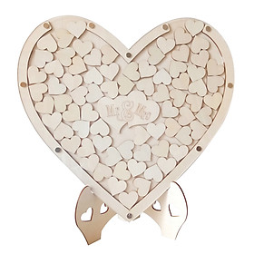 Loving Heart Shape Wooden Tabletop Guest Book Message Pad for Wedding Party