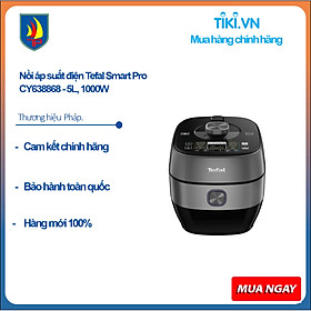 Nồi áp suất điện Tefal Smart Pro CY638868 - 5L, 1000W - Hàng Chính Hãng