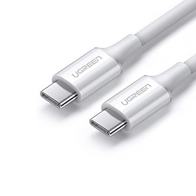 Cáp sạc nhanh 2 đầu USB-C 2.0 Ugreen 80369 dài 0.5M 100W 5A Màu trắng Hàng chính hãng