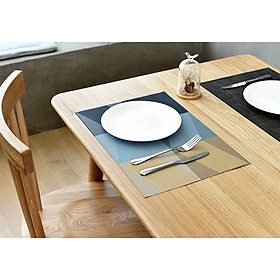 Khăn lót bàn ăn hình học xanh 7137X GEOMETRY