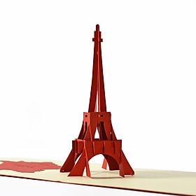 Thiệp nổi 3D handmade 
Tháp Eiffel của Pháp Size 10x15cm FB004