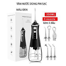 Tăm nước kèm 5 đầu xịt áp lực cao, dùng pin sạc 2000mAh