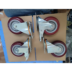 Mua Combo 4 Bánh Xe Đẩy Hàng  Chịu Lực Cao  2 Bánh Xoay Và 2 Bánh Xoay Có Khóa D100mm