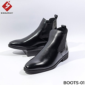 Giày Chelsea Boots DA BÒ THẬT BOOTS-01 Đen Làm Từ Da Bò Nhập Khẩu Bảo Hành 18 Tháng