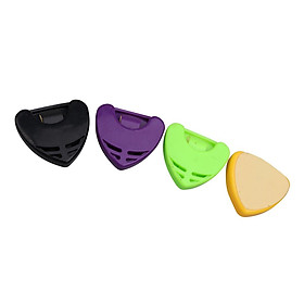 4 Pcs Of Set Colorful Guitar Pick Plectrum Holder Case Box Heart Shape