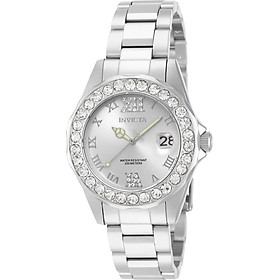 Invicta Women's 15251 Pro Diver Silver Dial Crystal Accented Stainless Steel Watch