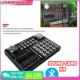 Mua Sound card H9 Bluetooth hát karaoke live stream  thu âm bản tiếng anh