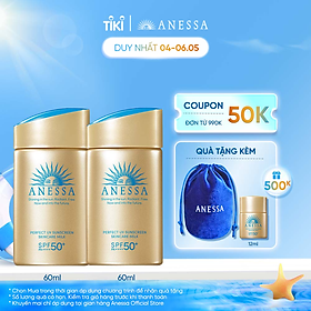 Bộ Kem chống nắng dạng sữa dưỡng da kiềm dầu bảo vệ hoàn hảo (Anessa Gold Milk 60ml x2)