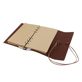Leather Journal Notebook Portable Loose Leaf Blank Notebook Yellow