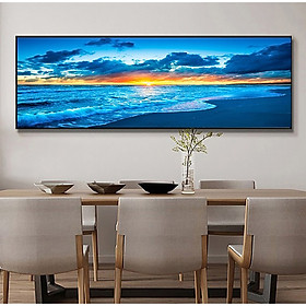 Sunset By The Sea Full Drill DIY 5D Diamond Scenery Embroidery Art Painting Kits Home Decor 150*55CM