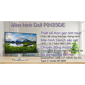 Màn Hình Dell P2423DE 23.8" QHD LED IPS 8ms 60Hz HDMI DP USB_C - Hàng Chính Hãng