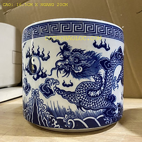 Mua Bát nhang lư hương thờ cúng đôi rồng phun ngọc sứ Bát tràng 2 cỡ: 15.5cm và 16.5cm