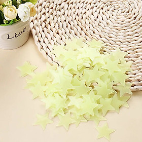 100 Ngôi Sao Dán Tường Dạ Quang phát Sáng Trong Đêm 3cm Hili HL800003- Xanh Lá Cây