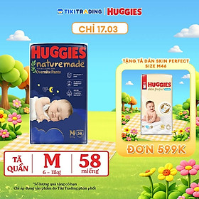 Tã quần Huggies Naturemade ban đêm M 58 miếng