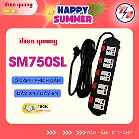 Mua Ổ cắm Điện Quang ĐQ ESK SM750SL (5 lỗ 3 chấu  5 công tắc)