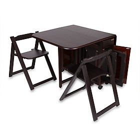 Mua Bàn Ăn Xếp Gọn 4 Ghế (Nâu)