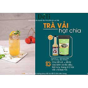 Trà lài Déli 500gr+ Siro vải Déli 1lit COMBO 40ly Nguyên liệu pha trà vải