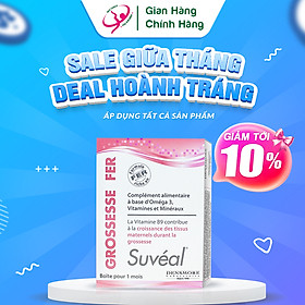  Suvéal Grossesse - Fer: Vitamin Tổng Hợp Cho Bà Bầu Cao Cấp Từ Pháp, Bổ Sung Đầy Đủ Vitamin Khoáng Chất, Ngăn Ngừa Dị Tật Thai Nhi, Tiền Sản Giật Và Tiểu Đường Thai Kỳ, Không Gây Táo Bón