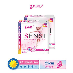 Combo 2 Băng vệ sinh Diana SENSI Siêu Mỏng Cánh gói 20 miếng