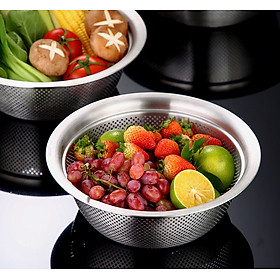Mua Rổ inox 304 lưới đựng rau củ vo gạo rửa trái cây size 26 28 30 32cm