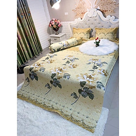 Mua (Xả hàng) Bộ ga gối trần bông dày dặn Tam Giác Ghi có diềm phủ 4 thành giường ( chat với shop để chọn thêm hơn 30 mẫu)