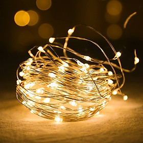 Đèn led đom đóm dây kẽm dễ uốn kèm pin cr2032