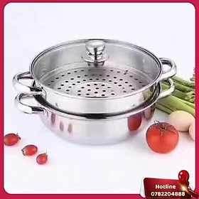 Mua Bộ Nồi Hấp 2 Tầng Phi 28 Vung Kính
