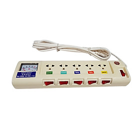 Mua Ổ cắm kéo dài công suất lớn có đồng hồ báo điện áp 2 lõi dây LiOA 5 ổ cắm