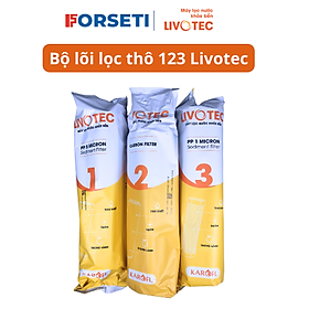 Combo Bộ 3 Lõi Lọc Nước Thô 1,2,3  Dành Cho Máy Lọc Nước Karofi Livotec 512 - Hàng Chính Hãng