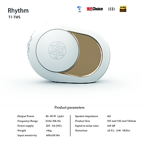 Trứng vàng T1 TWS Âm thanh nổi không dây TV tại nhà Âm thanh HIFI Loa kệ sách dành cho những người đam mê âm thanh với Loa Tweeter không dây và 3,5 Line-in Kích thước: 4,5"